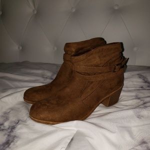 brown Faux suede ankle booties